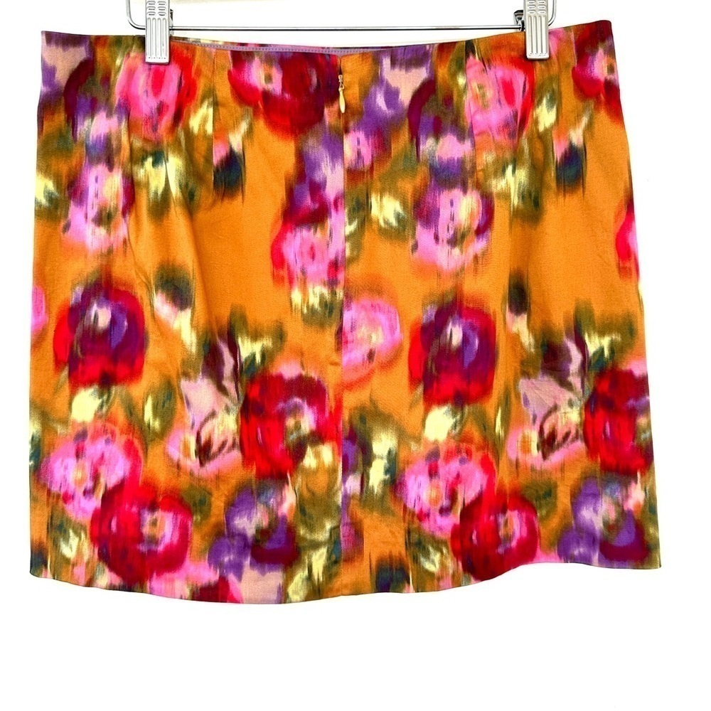 J. Crew mini skirt in a stretch cotton blend, unlined, watercolour print - Picture 3 of 9